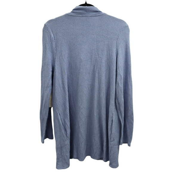 Chicos Cardigan Sweater Medium Pockets Waffle Knit Textured Wrap Normcore Office - Picture 3 of 12